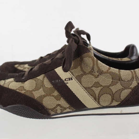 Coach Kelson Brown Signature Suede Canvas Lace Up - Picture 4 of 6